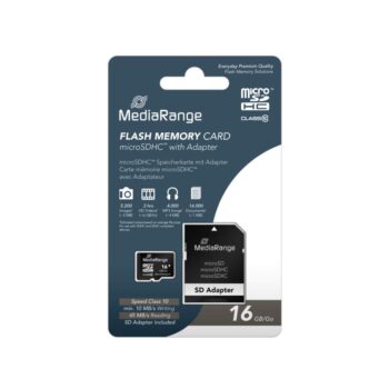 MediaRange Micro 16 GB SDHC Class 10 With SD Adaptor (High Capacity)