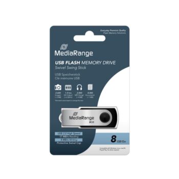MediaRange USB 2.0 8GB Flash Drive (Black/Silver)