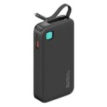 USAMS power bank CD225 με καλώδιο Lightning, 2x θύρες εξόδου, 10000mAh, 20W, μαύρο