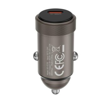 XO CC70 MINI METAL ΦΟΡΤΙΣΤΗΣ ΑΥΤΟΚΙΝΗΤΟΥ, PD30W, 1 ΘΥΡΑ PD, ΜΑΥΡΟΣ