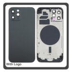HQ OEM For Apple iPhone 12 Pro (A2407, A2341) Rear Back Battery Cover Middle Frame- Housing + Side Keys + Sim Tray Graphite