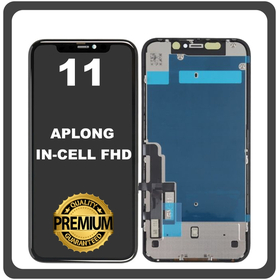 HQ OEM Συμβατό Με Apple iPhone 11, iPhone11 (A2221, A2111) APLONG InCell FHD LCD Display Screen Assembly Οθόνη + Touch Screen Digitizer Μηχανισμός Αφής Black Μαύρο (Premium A+)