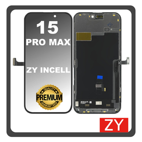 HQ OEM For Apple iPhone 15 Pro Max (A2849, A3105) ZY InCell LCD Οθόνη + Touch Screen Digitizer With IC Removable Black