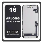 HQ OEM For Apple iPhone 16 (A3287, A3081) APLONG InCell FHD LCD Οθόνη + Touch Screen Black