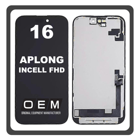 HQ OEM For Apple iPhone 16 (A3287, A3081) APLONG InCell FHD LCD Οθόνη + Touch Screen Black