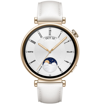 Huawei Watch GT 4 Stainless Steel 41mm White Leather Strap
