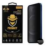 IPHONE 12 PRO MAX IDOL 1991 TEMPERED GLASS 6.7" 9H 0.25mm PRIVACY ANTISPY SEMI CURVED FULL GLUE BLACK