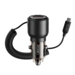 XO CC59 ΦΟΡΤΙΣΤΗΣ ΑΥΤΟΚΙΝΗΤΟΥ ΜΕ ΕΝΣΩΜΑΤΩΜΕΝΟ ΚΑΛΩΔΙΟ TYPE-C 110W , 1 ΘΥΡΑ TYPE-C + 1 ΘΥΡΑ USB, ΔΙΑΦΑΝΟΣ