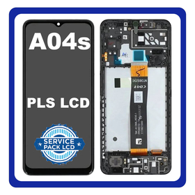 Γνήσια Original Samsung Galaxy A04S (SM-A047F, SM-A047F/DS) PLS LCD Display Screen Assembly Οθόνη + Touch Screen Digitizer Μηχανισμός Αφής + Frame Bezel Πλαίσιο Σασί Black Μαύρο GH82-29805A GH82-29806A (Service Pack By Samsung)