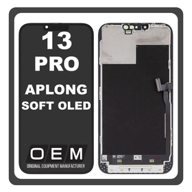 HQ OEM For Apple iPhone 13 Pro (A2638, A2483) APLONG SOFT OLED LCD Οθόνη + Touch Screen Digitizer Black
