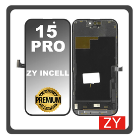 HQ OEM For iPhone 15 Pro (A2848, A3101) ZY InCell LCD Οθόνη + Touch Screen Digitizer With IC Removable Black