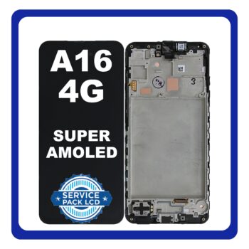 Original Samsung Galaxy A16 4G (SM-A165F, SM-A165F/DS) Super AMOLED LCD Οθόνη + Touch Screen Digitizer + Frame Bezel Black GH82-36253A