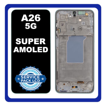 Original Samsung Galaxy A26 5G (SM-A266B) Super AMOLED LCD Οθόνη + Touch Screen Digitizer + Frame Bezel Lime Green GH82-37049C
