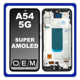 HQ OEM Samsung Galaxy A54 5G (SM-A546B, SM-A546V) Super AMOLED LCD Οθόνη + Touch Screen Digitizer + Frame Bezel Graphite