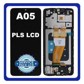 Original Samsung Galaxy A05 4G (SM-A055F, SM-A055F/DS) PLS LCD Οθόνη + Touch Screen Digitizer + Frame Black GH81-24189A