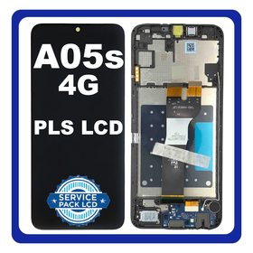 Original Samsung Galaxy A05s 4G (SM-A057F, SM-A057F/DS) PLS LCD Οθόνη + Touch Screen Digitizer + Frame Bezel + Sub Board Black GH83-10391A