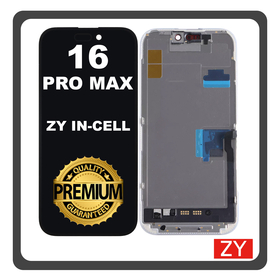 HQ OEM For Apple iPhone 16 Pro Max (A3296, A3084) ZY InCell LCD Οθόνη + Touch Screen Digitizer Black