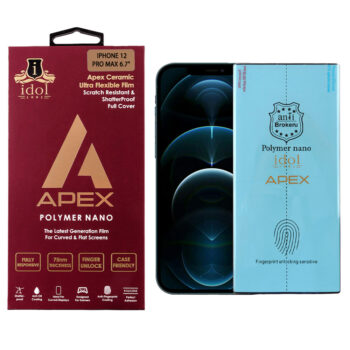 IPHONE 12 PRO MAX IDOL 1991 POLYMER NANOTECH FILM 6.7" APEX FULL COVER WITH INSTALLATION KIT