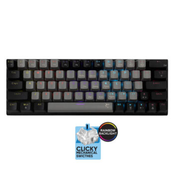 WHITE SHARK MECHANICAL KEYBOARD GK-002721V2 US BLUE SWITCH WAKIZASHI-2 GREY/BLACK