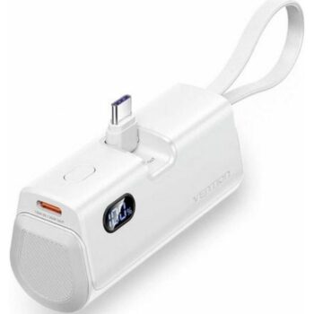 VENTION LED Display 4800mAh Power Bank (USB-C + Lightning + USB-C) 22.5W Foldable USB-C Type